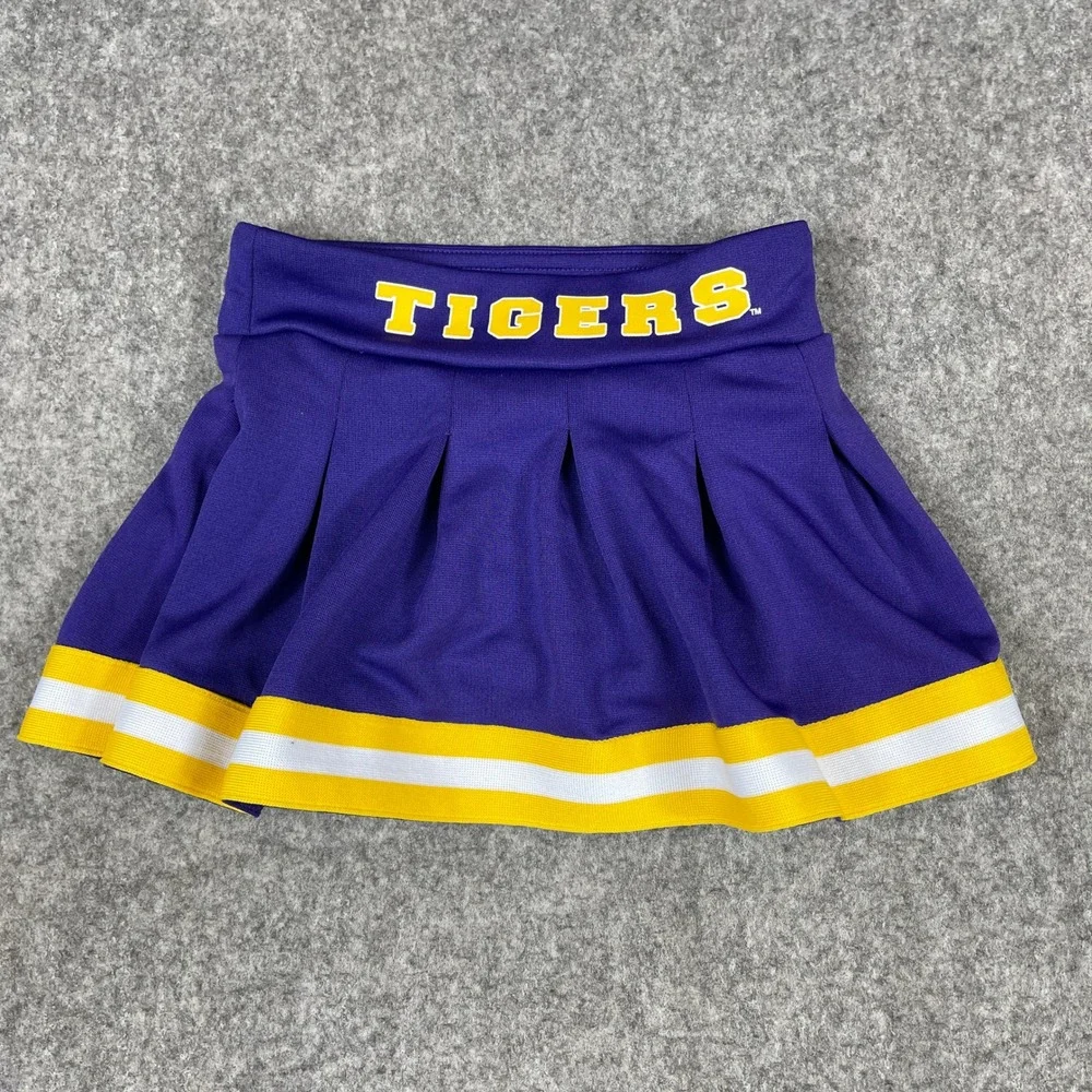 LSU Tigers Cheerleading Pleated Skirt Colosseum Toddler 3T Purple Gold White